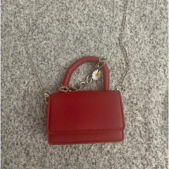 NEW Faux Leather Micro Mini Bag Red Crossbody Pebble Bag - Picture 3 of 5